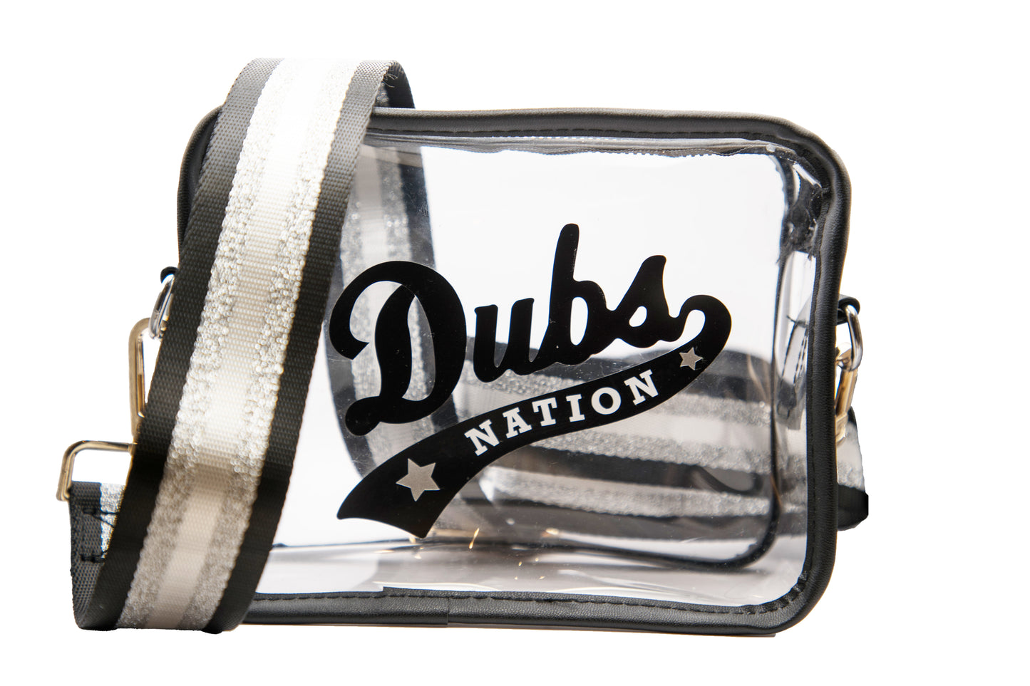 Show your sparkle with a silver and black strap